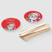 Grappige Lieve Kerstman & Typografie Handwaaier (Niet-gemonteerd)