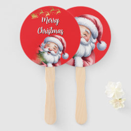 Grappige Lieve Kerstman & Typografie Handwaaier