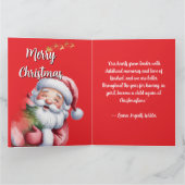 Grappige Lieve Kerstman & Typografie Kaart (Binnen)