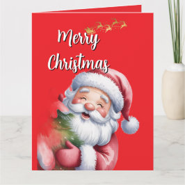 Grappige Lieve Kerstman & Typografie Kaart