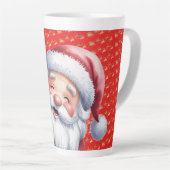 Grappige Lieve Kerstman & Typografie Latte Mok (Rechterhoek)