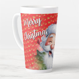 Grappige Lieve Kerstman & Typografie Latte Mok