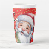 Grappige Lieve Kerstman & Typografie Latte Mok (Voorkant)