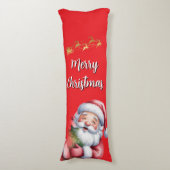 Grappige Lieve Kerstman & Typografie Lichaamskussen (Voorkant Verticaal)