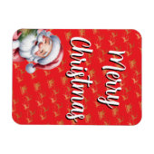 Grappige Lieve Kerstman & Typografie Magneet (Horizontaal)