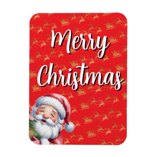 Grappige Lieve Kerstman & Typografie Magneet (Verticaal)