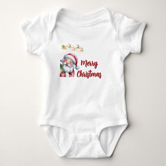 Grappige Lieve Kerstman & Typografie Romper (Voorkant)