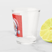 Grappige Lieve Kerstman & Typografie Shot Glas (Rechts)