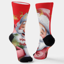 Grappige Lieve Kerstman & Typografie Sokken