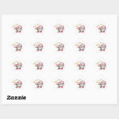 Grappige Lieve Kerstman & Typografie Ster Sticker (Vel)