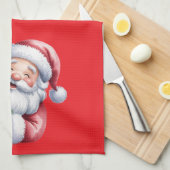 Grappige Lieve Kerstman & Typografie Theedoek (Quarter Fold)