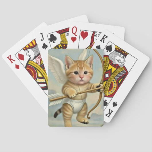 Grappige lieve kitten Cupido Pokerkaarten (Achterkant)