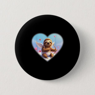 Grappige Lieve Luiaard Liefhebber Zou Valentijnsda Ronde Button 5,7 Cm