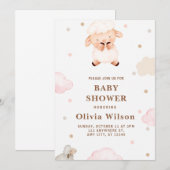 Grappige lieve meisjes baby shower uitnodiging (Voorkant / Achterkant)