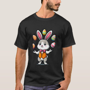 Grappige Lieve Paashaas Jongleerend Kleurrijke Eie T-shirt