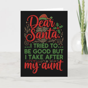 Grappige lieve Santa ik heb geprobeerd goed te zij Kaart