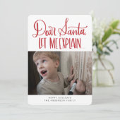 Grappige Lieve Sint, laat me het uitleggen Feestdagenkaart (Staand voorkant)