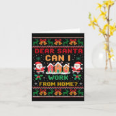 Grappige Lieve Sinterklaas Mag Ik Vanaf Thuis Werk Kaart (Gele Bloem)