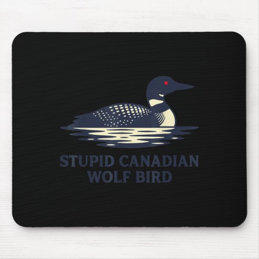 Grappige Lieve Stomme Canadese Wolf Vogel Duikelaa Muismat (Voorkant)