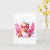 Grappige lieve welp zegt zes zeven Valentijnsdag 6 Kaart (Gele Bloem)