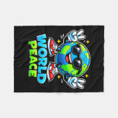 Grappige Lieve Wereld Vredesverspreidings Beweging Fleece Deken (Voorkant (Horizontaal))