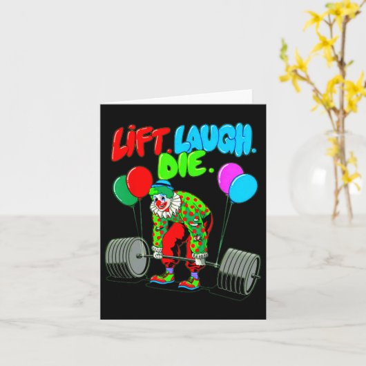 Grappige Lift Laugh Die Gym Gewichtheffen Bodybuil Kaart (Gele Bloem)