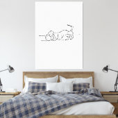 Grappige Lijn Kunst Worst Hond Canvas Afdruk (Insitu (Slaapkamer))