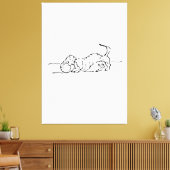 Grappige Lijn Kunst Worst Hond Canvas Afdruk (Insitu (Woonkamer))