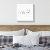 Grappige Lijn Kunst Worst Hond Canvas Afdruk (Insitu (Slaapkamer))