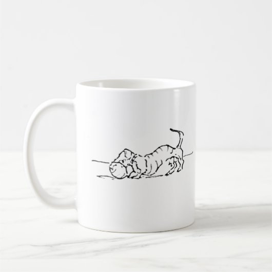 Grappige Lijn Kunst Worst Hond Koffiemok (Links)