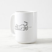 Grappige Lijn Kunst Worst Hond Koffiemok (Voorkant links)