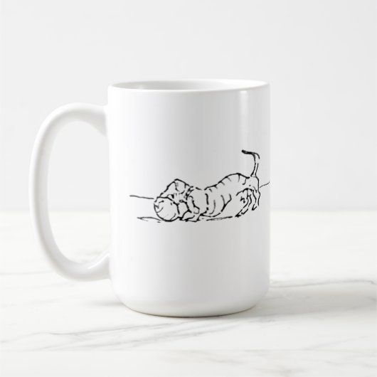 Grappige Lijn Kunst Worst Hond Koffiemok (Links)