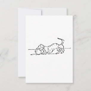 Grappige Lijntekening Worst Hond Bedankkaart