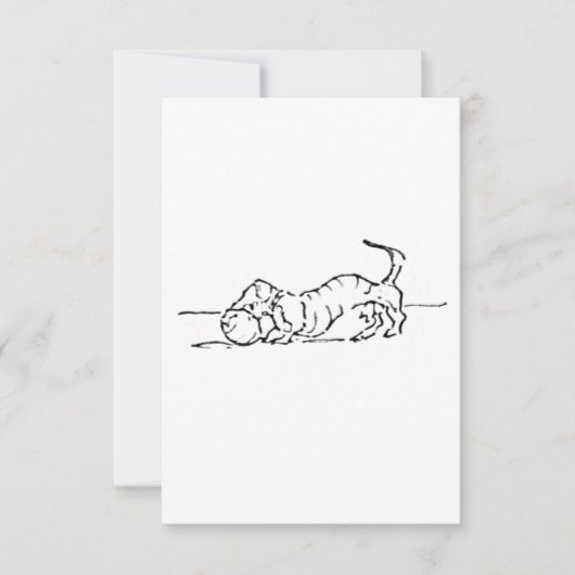 Grappige Lijntekening Worst Hond Bedankkaart (Voorkant)