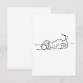 Grappige Lijntekening Worst Hond Bedankkaart (Voorkant / Achterkant)
