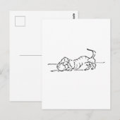 Grappige Lijntekening Worst Hond Briefkaart (Voorkant / Achterkant)