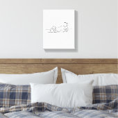 Grappige Lijntekening Worst Hond Canvas Afdruk (Insitu (Slaapkamer))