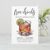 Grappige Lime Whiskey Cocktails Drank Foto Bruilof Save The Date (Staand voorkant)