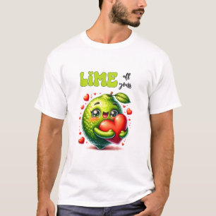 Grappige Limoen All Yours Punny Valentijn T-shirt