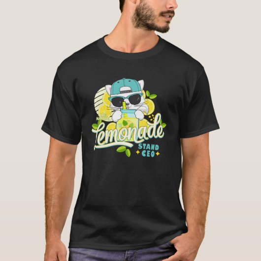 Grappige limonade stand CEO Leuke kat citroensap b T-shirt (Voorkant)