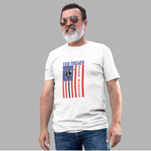 Grappige Lineman Brandweermannen Amerikaanse vlag T-shirt