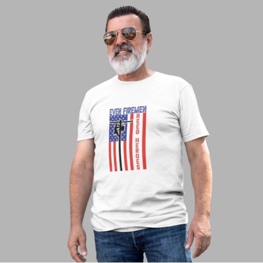 Grappige Lineman Brandweermannen Amerikaanse vlag T-shirt