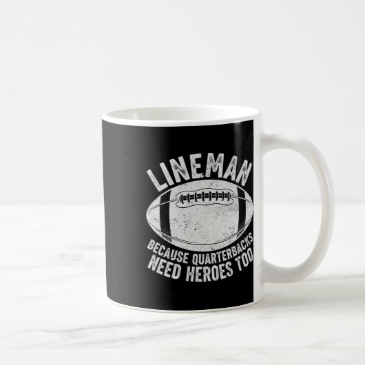 Grappige Lineman Omdat Quarterbacks Ook Helden Nod Koffiemok (Rechts)