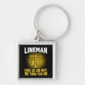 Grappige Lineman Quote Elektricien Draadkabel Sleutelhanger (Voorkant)
