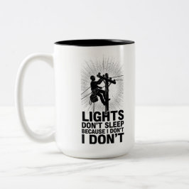 Grappige Lineman Werk Citaat Lineman Nachtploeg Tweekleurige Koffiemok