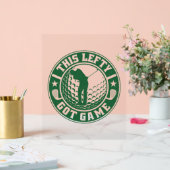 Grappige linkshandige golfspeler acryl bord (Huwelijk)