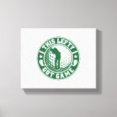 Grappige linkshandige golfspeler canvas afdruk (Voorkant)