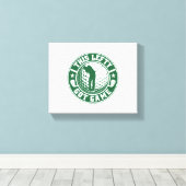 Grappige linkshandige golfspeler canvas afdruk (Insitu (Houten vloer))