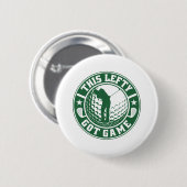 Grappige linkshandige golfspeler ronde button 5,7 cm (Voorkant /achterkant)