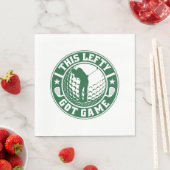 Grappige linkshandige golfspeler servet (Insitu)